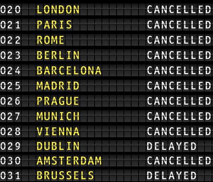 Canceled flight board